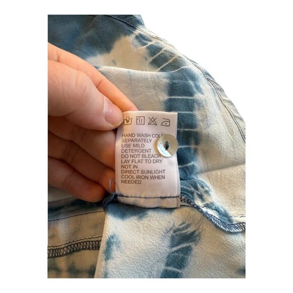 Chaser Blue Tie Dye Blouse Top Tie Waist XS - Picture 10 of 10